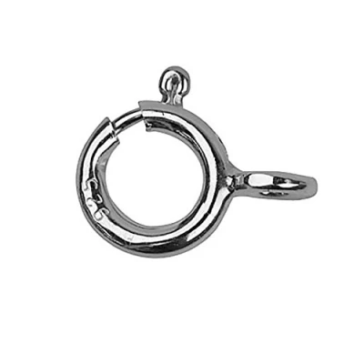 Image of 1 x Solid Sterling Silver Bolt Ring Clasp Open 8mm Necklace Chain Repair