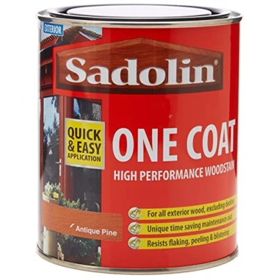 Image of Sadolin One Coat High Performance Woodstain Antique Pine 0.75 L