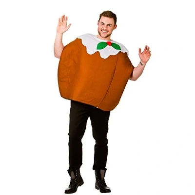 Image of Wicked Costumes Adult Christmas Pudding Fancy Dress Costume One Size