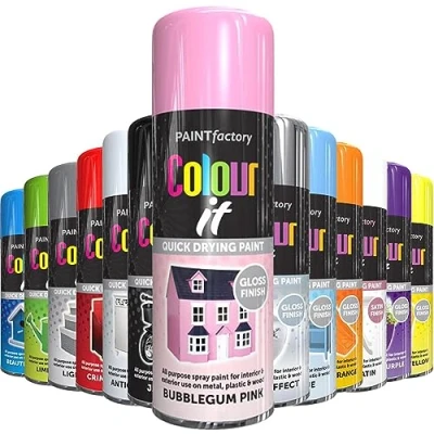 Image of AlezyB Bubblegum Pink 400ml All Purpose Spray Paint Use on Metal, Wood, Plastic and Multipurpose Aerosol Professional Quality Perfect Finish, for Interior Exterior Excellent Coverage