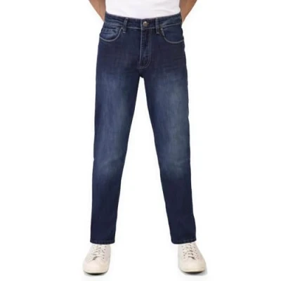 Image of Mish Mash Mens Flex Active Tapered Fit Mid Denim Jeans (UK, Waist &amp; Inseam, 30, 32, Blue)