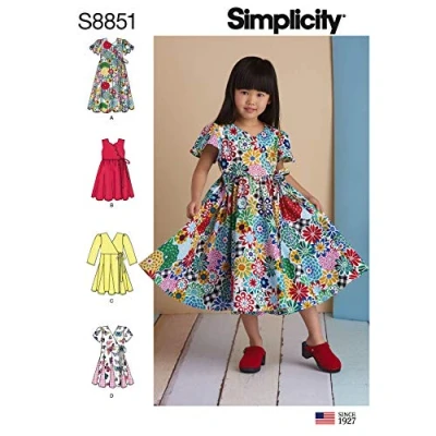 Image of Simplicity US8851A Pattern S8851 Child&#039;s Dresses, A (3 4 5 6 7 8)