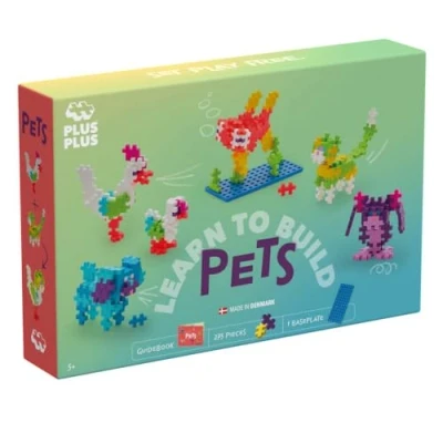 Image of Plus Building Blocks Toy Learn to Build Pets, Includes 250 Colourful Pieces, Baseplate and Inspiring Guidebook, Kids Construction Toys, STEM Learning Resources Girls Boys Toys Age 5
