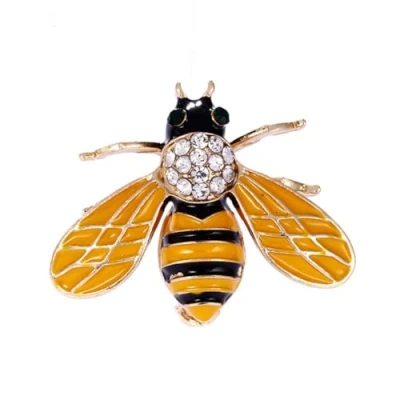 Image of LISADORE Honey Bee Brooch Lapel Pin Insect for Women Men Cute Metal Crystal Funny Animal Jewelry Accessories