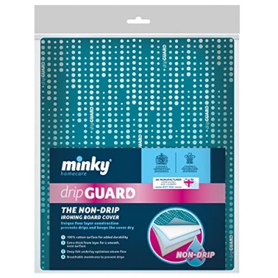 Image of Minky Pro Steam Generator DripGuard Ironing Board Cover, Green, 122 x 38cm up to 43cm