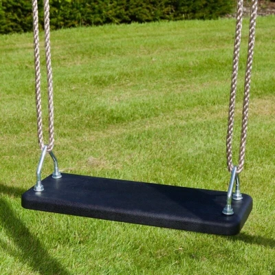 Image of Rebo® Heavy Duty Solid Rubber Replacement Swing Seat Outdoor Toys Weather Resistant, Adjustable Ropes, Hard Construction, 10.5mm PE Ropes