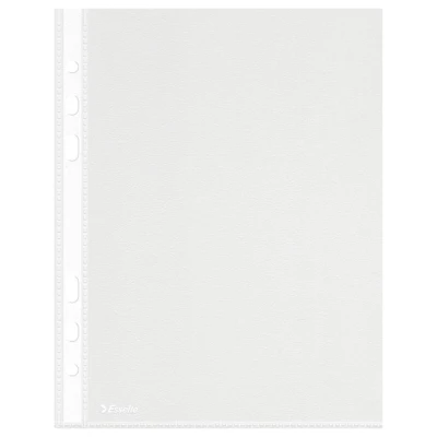 Image of Esselte 23782 Plastic Punched Pocket , Clear Matt Finish, Top Open, 43 Micron Polypropylene, Pack of 100,Transparent,A5