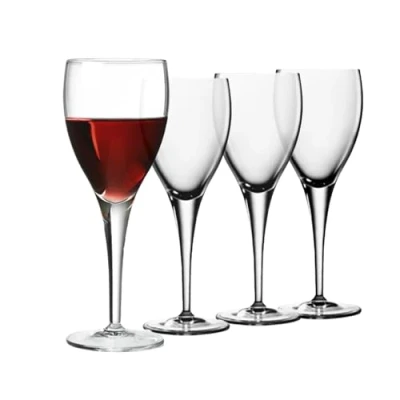 Image of Luigi Bormioli Wine Glasses Set of 4 Michelangelo Crystal 235ml, Ultra Clear and Durable Dishwasher Safe Glassware with Titanium Reinforced Stems, Gift Box Included, Made In Italy