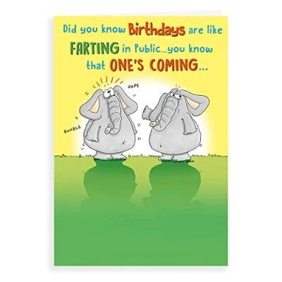 Image of Regal Publishing Humour Funny Birthday Card Farting in public 7 x 5 inches