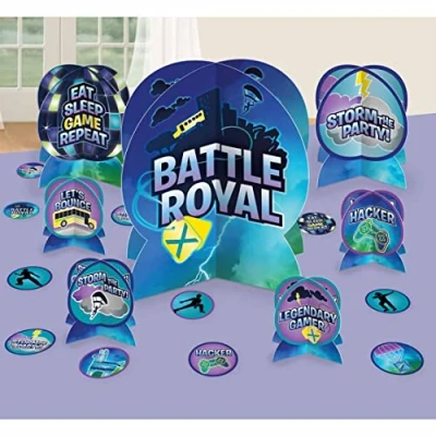 Image of Amscan 9912579 Kids Battle Royal Gamers Birthday Party Table Centrepiece Decorations 27 Pieces