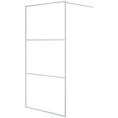 Image of vidaXL Walk in Shower Wall Silver 100x195 cm Clear ESG Glass