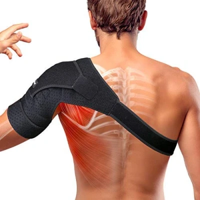 Image of Thx4COPPER Magnetic Shoulder Brace, Compression Support Wrap Belt, Adjustable Stabilizer,Arm Injury Prevention for Dislocated AC Joint, Labrum Tear, Pain, Arthritis, Bursitis, Scapula Tendonitis，LL