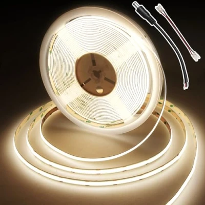 Image of BERIXDEEP COB LED Strip Lights 10m, Uniform DC24V Strip, 8mm Wide, CRI 90+, Dotless Tape for Room Decoration (No Power Supply), Natural White