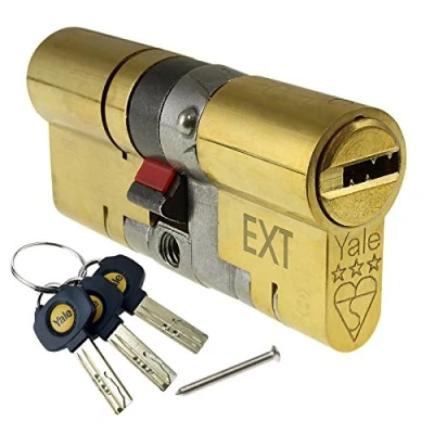 Image of 30 (INT) X 35 (EXT) 30/35 Brass YALE Platinum 3 Star Euro Cylinder Barrel Anti Snap Bump High Security uPVC Door Lock TS2007:2014