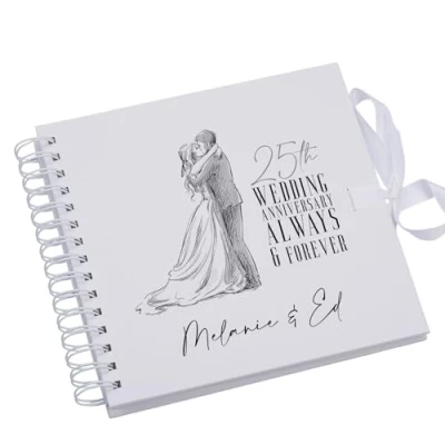 Image of Personalised 25th Anniversary Scrapbook Photo Album Guest Book