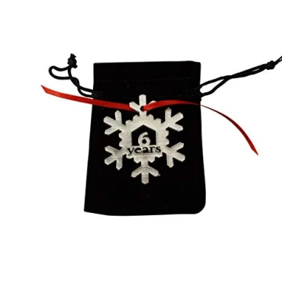 Image of 6 Years Cut Out Metal Snowflake Christmas Tree Hanging Decoration 6th Wedding Anniversary