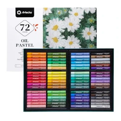 Image of Artecho Oil Pastels Set of 72 Colors, Soft for Art Painting, Drawing, Blending, Crayons Supplies Artists, Beginners, Students, Teachers