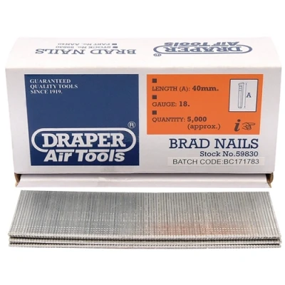 Image of Draper Brad Nails, 40mm (Pack of 5000)