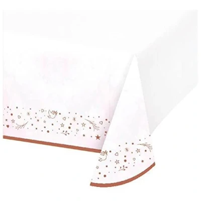 Image of Anniversary House Pink Ombre Doves and Hearts Paper Tablecover, Party Tablecloth, for Birthday Christening, boys, girls, pink, Deluxe Thick Paper, J109, Christening Decorations, 137 x 243cm