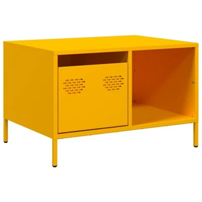Image of vidaXL Coffee Table Mustard Yellow 68.5x50x43.5 cm Cold rolled Steel
