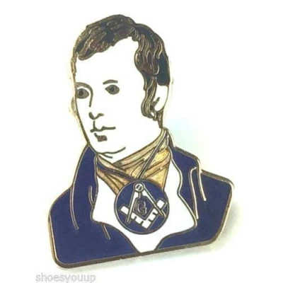 Image of emblems gifts MASONIC ROBERT BURNS (RABBIE) ENAMEL LAPEL PIN BADGE