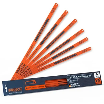Image of Presch Hacksaw blades 300mm 6 pcs Handsaw for hacksaws Bi metal saw blade 300 mm with HSS cutting edge non ferrous metals (copper), stainless steels, plastics