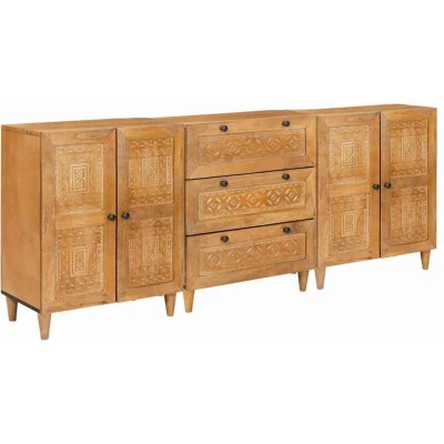 Image of vidaXL Sideboard 3 pcs Brown 60 x 33 75 cm Solid mango wood