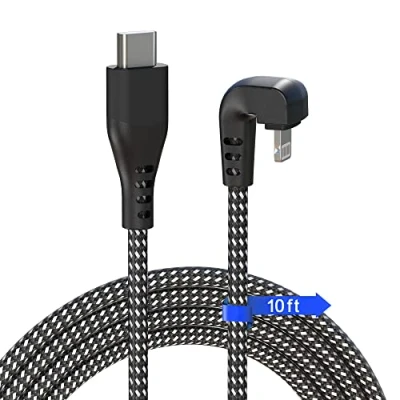 Image of USB C to Lightning Cable 3M,180 Degree iPhone Charger [MFi Certified] Nylon Braided Long Fast PD Charging Compatible with 14/14 Pro/13/13 Pro Max/13 Mini/12[New Version]