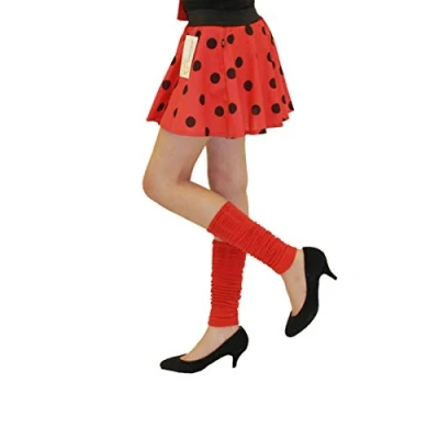 Image of Girls Kids 1950&#039;s Rock &#039;n&#039; Roll Polka Dot Tutu Skirt School Dance Wear Fancy Dress (Red Black)