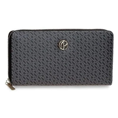 Image of Pepe Jeans Megan Wallet with Card Holder Black 19.5 x 10 2 cm Faux Leather, Black/White, One Size,
