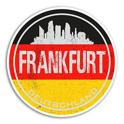 Image of 2 x 10cm Frankfurt Germany Vinyl Stickers Flag Sticker Laptop Luggage #20053 (10cm Wide)