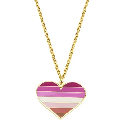 Image of Sinwinkori Lesbian Pride Heart Shape Necklace LGBT Gay Gift Rainbow Jewelry