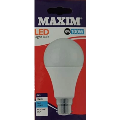 Image of 1 x Maxim LED GLS Bayonet Cap (BC) Bulbs, B22, 16 W, Daylight White