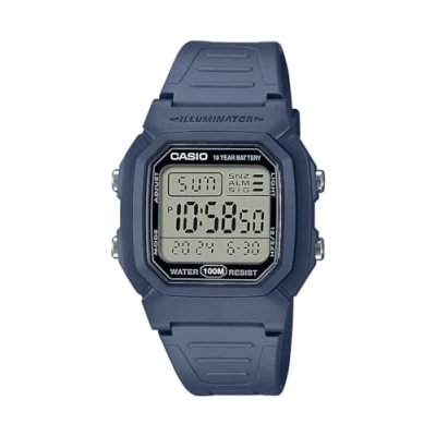 Image of Casio W800H Series Unisex Digital Watch Blue 100 Meter Water Resistance LED Backlight 1/100 SEC Stopwatch Dual Time Multi Function Alarm Full Auto Calendar 10 Year Battery, Blue,
