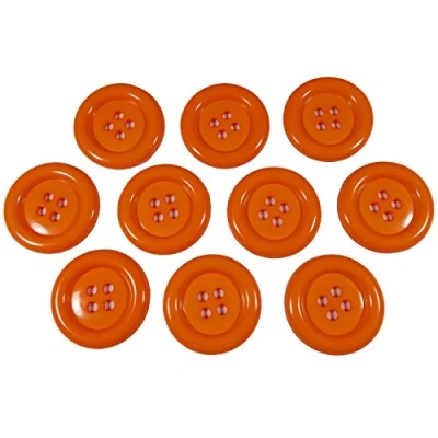 Image of Large Round Clown 4 Hole Buttons 50mm (10, Orange)