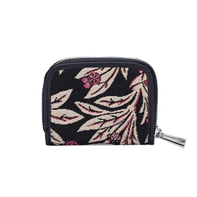 Image of Signare Tapestry Double Zip RFID Blocking Credit Card Holder Wallet for Women with Fashion PatternDesign (Golden Fern)