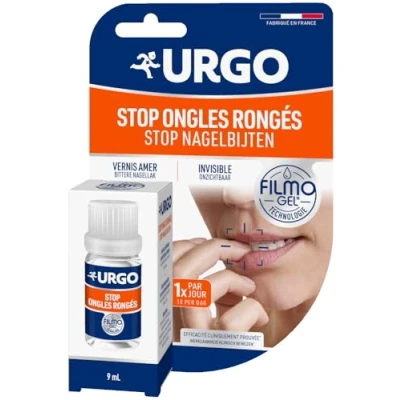 Image of Urgo Transparent/Green Nail Treatment, 9ml. Very bitter, invisible, restructures and strengthens from 3 years.