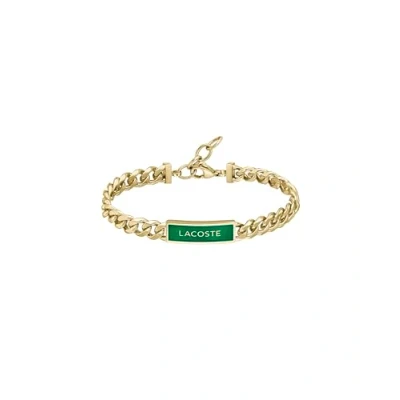 Image of Lacoste Men&#039;s FENCE Collection Chain Bracelet in Yellow Gold 2040323