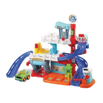 Image of VTech Toot Drivers Fix &amp; Fuel Garage, Car Tracks for Kids with Lights and Sounds, Musical Toy, Suitable Boys Girls 12 Months, 2, 3, 4 + Years, English Version