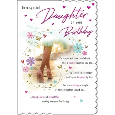 Image of Piccadilly Greetings Traditional Birthday Card Daughter 9 x 6 inches