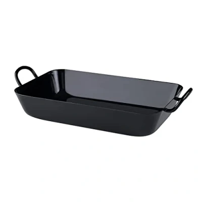 Image of Riess, 0451 022, Grandma&#039;s Frying pan 29/18, Classic SCHWARZEMAILLE, 29 x 18 cm, Height 8.8 Enamel, Black, Induction