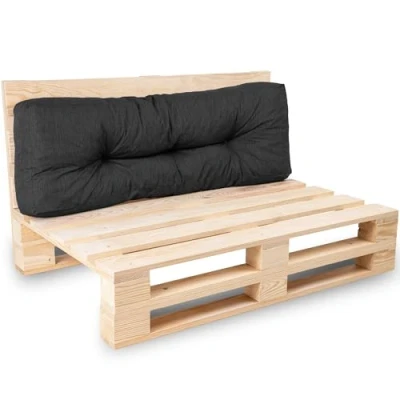 Image of bananair Pallet Cushions Outdoor Water Repellent &amp; UV Resistant Fabric Highly Comfortable Foam Padded Garden Furniture (Backrest Cushion 120x40 cm, Black)