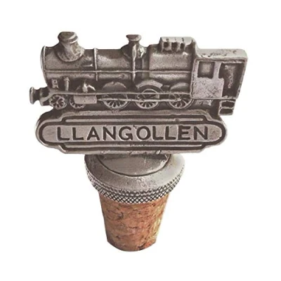 Image of 1000 Flags Llangollen Steam Train Wales Wine or Spirits Pewter Bottle Stopper