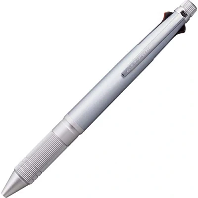 Image of uni Jetstream 4&amp;1 Metal Edition, 0.5mm Ballpoint Pen (Black, Red, Blue, Green) and Mechanical Pencil, Ice Silver (MSXE52000A05.81)