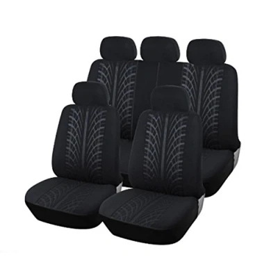Image of 9 PCS Flexzon Black Covers Universal Seats Protectors From Dog Pets Spillage Machine Washable Full Set Front Rear