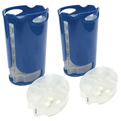Image of Medisure Healthcare Medication Pill Tablet Weekly Organiser Tower Stacker Box 7 Day Planner x 2