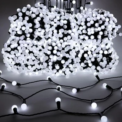 Image of Christmas Concepts® 1000 100m/328ft White LED Berry Lights with 8 Function Controller Indoor/Outdoor Energy Efficient A++