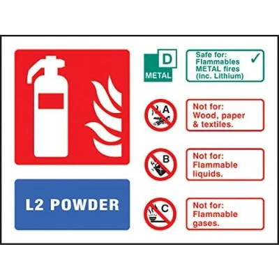 Image of Photoluminescent L2 powder extinguisher identification S/A Vinyl