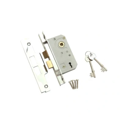 Image of ERA 287 62 2.5 inch 64mm 2 Lever Rebated Door Lock with Chrome Effect