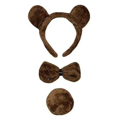 Image of Petitebelle Headband Bowtie Tail Unisex 3pc Children Costume (Bear, One Size)